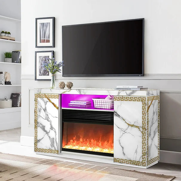 Meuble TV avec cheminée Versa