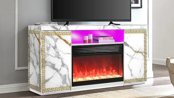 Meuble TV avec cheminée Versa