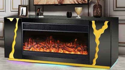 Meuble TV avec cheminée Vesuvius