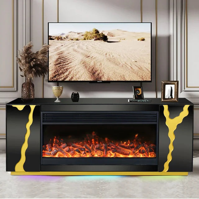 Meuble TV avec cheminée Vesuvius